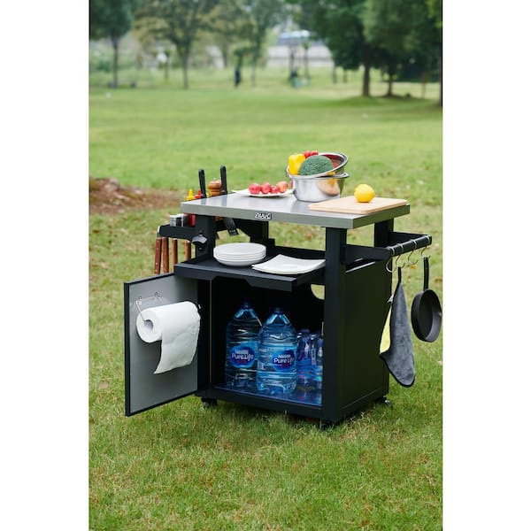  JIONET Folding Portable Grill Table with 37'' Main Tabletop,  Aluminum Quick Set-up, Outdoor Mobile Kitchen Food Prep Station for Picnic  Tailgating RV Backyard (Color : Package 1) : Sports & Outdoors