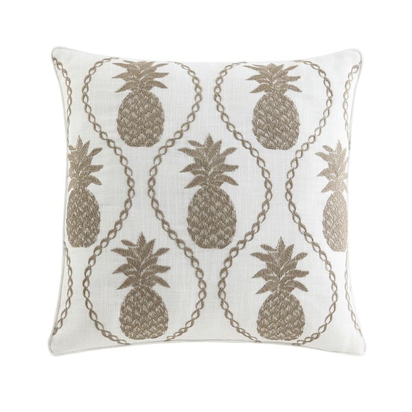 Tommy Bahama Pineapple Resort Embroidered Green Plush 20X20 Decorative Pillow