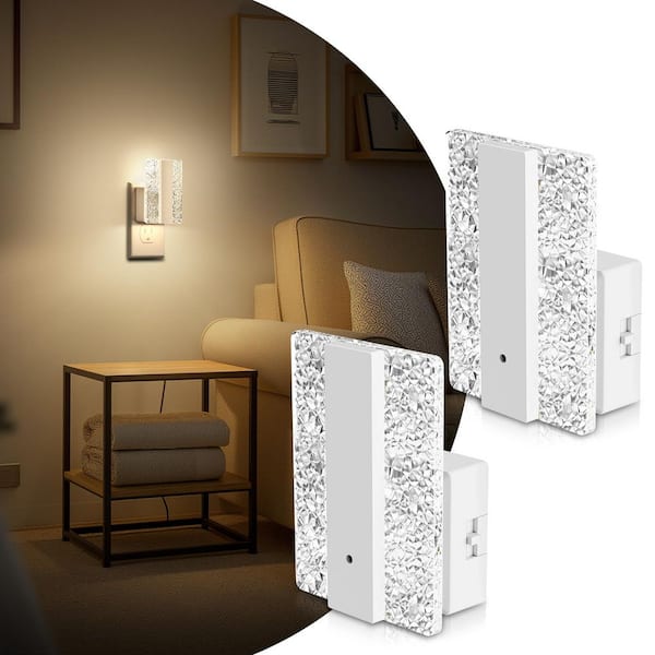 Modern LED Night Lights Plug Into Wall-Dimmable with Dusk-to-Dawn Sensor, Decorative for Bedroom and Hallway(2-Pack)