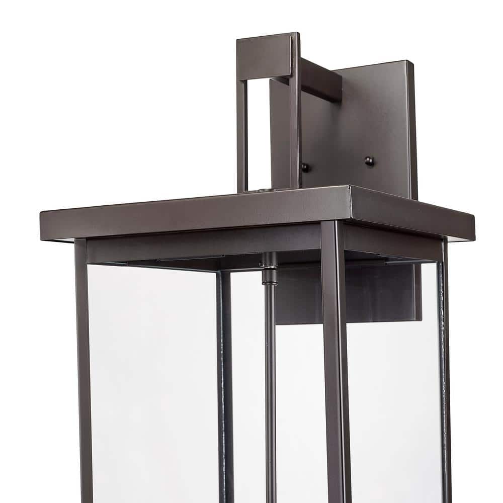 Bronze 27" Dimmable Outdoor Wall Sconce with Clear Glass