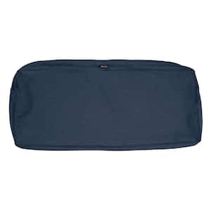 Montlake FadeSafe 54 in. W x 18 in. D x 3 in. H Patio Bench/Settee Cushion Slip Cover in Heather Indigo Blue