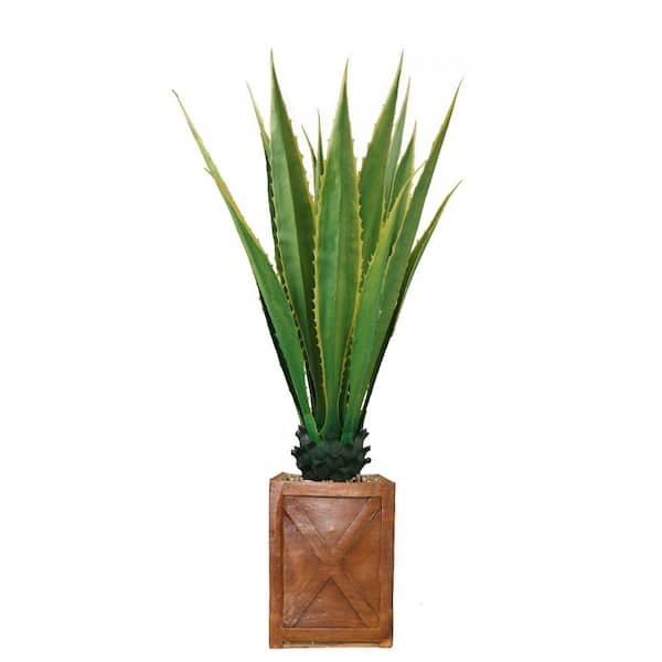 VINTAGE HOME 57 in. Artificial Agave, Indoor/Outdoor in Fiberstone Planter