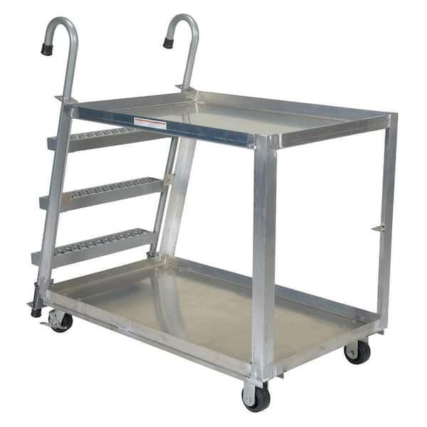 Vestil 660 lb. 28 in. x 48 in. 2 Shelf Aluminum Stock Picker Truck