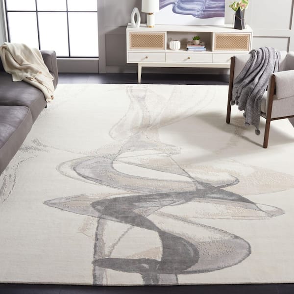 Centennial 9 ft. x 12 ft. Gray/Ivory Abstract Area Rug