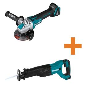 18V LXT Lithium-Ion Brushless Cordless 4-1/2 in./5 in. X-LOCK Angle Grinder Tool Only with 18V LXT Reciprocating Saw