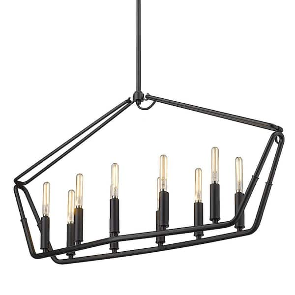 Golden Lighting Corbin 10-Light Natural Black Linear Pendant