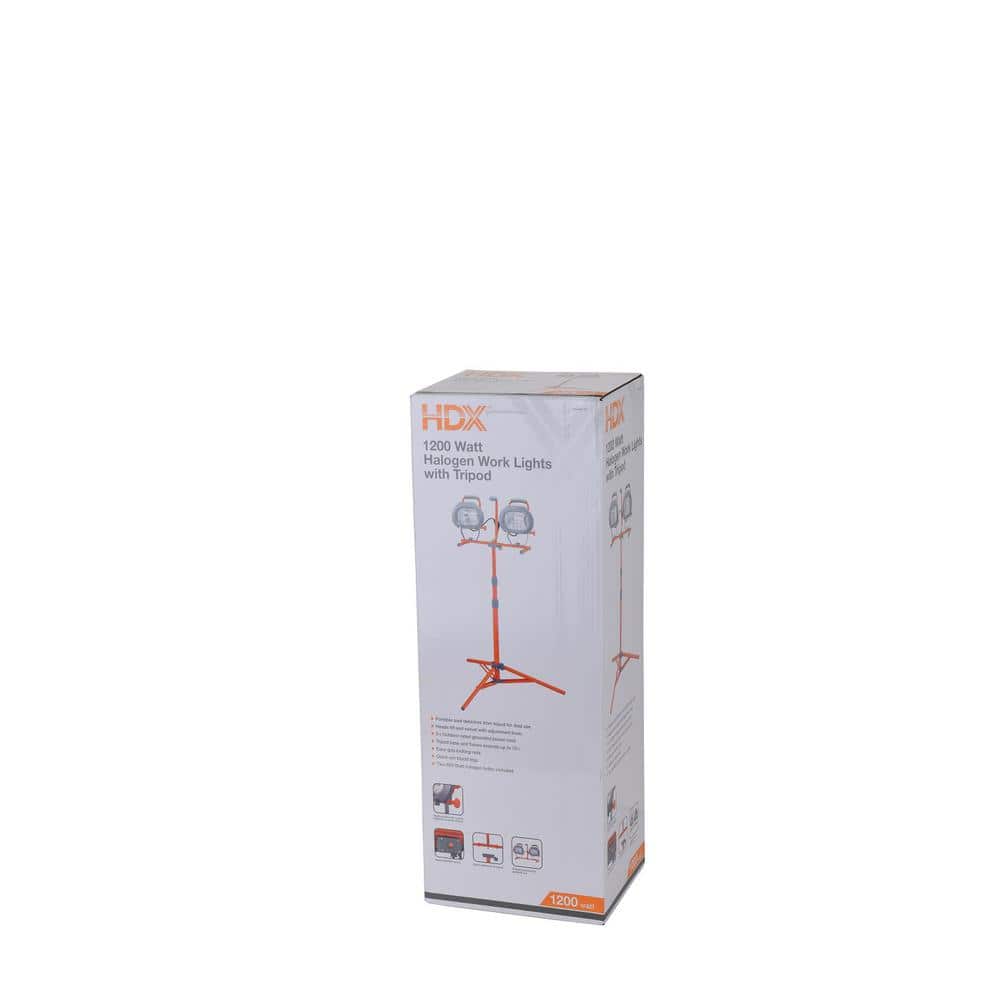 1200-Watt Orange and Gray Halogen Tripod Work Light