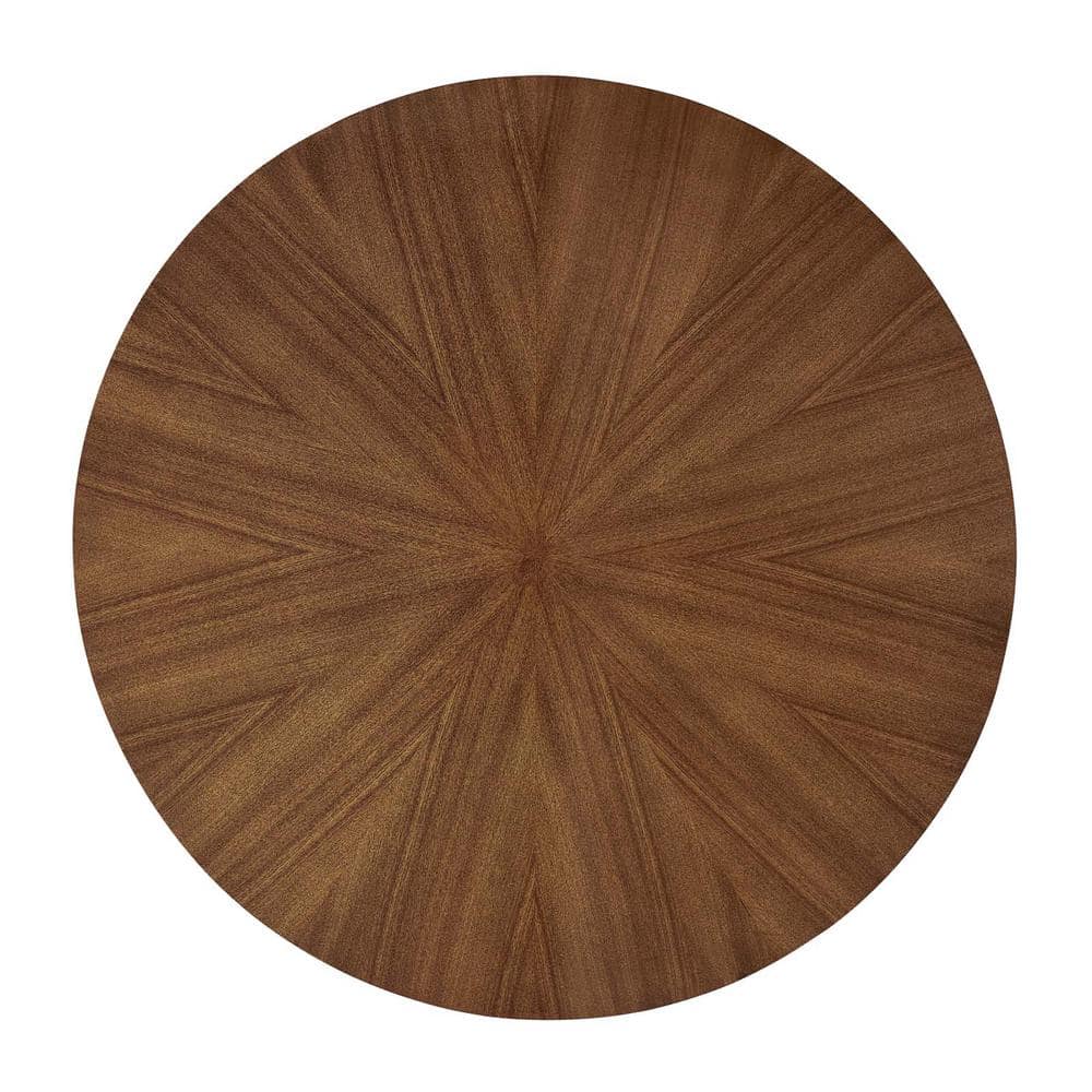 Crossroads 47" Round Walnut Grain Pedestal Dining Table