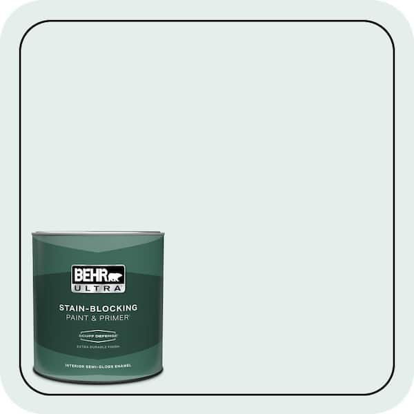BEHR ULTRA 1 qt. #W-D-510 Waterfall Mist Extra Durable Semi-Gloss Enamel Interior Paint & Primer