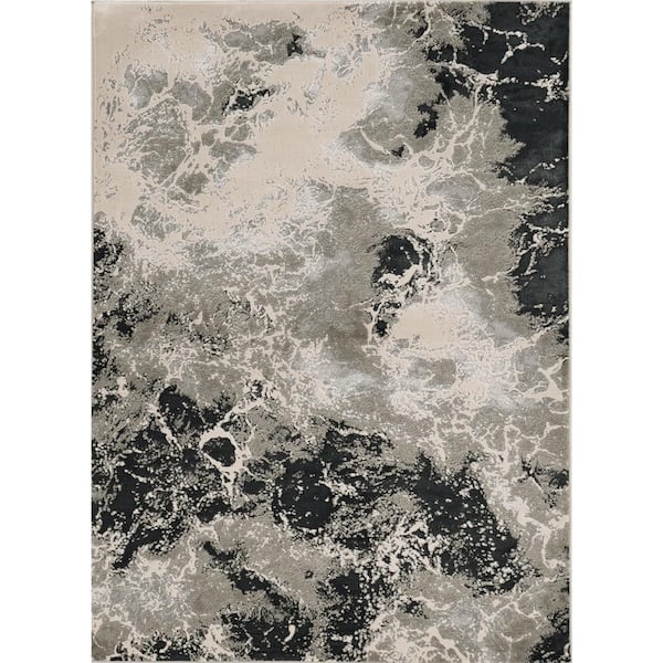 Clara Silver 10 ft. x 13 ft. Ombre Glam Area Rug