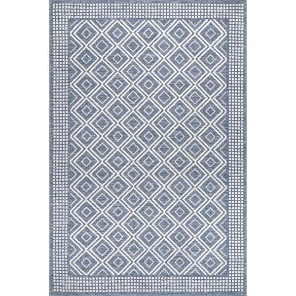 nuLOOM Parker Blue 8 ft. x 10 ft. Geometric Trellis Indoor Area Rug