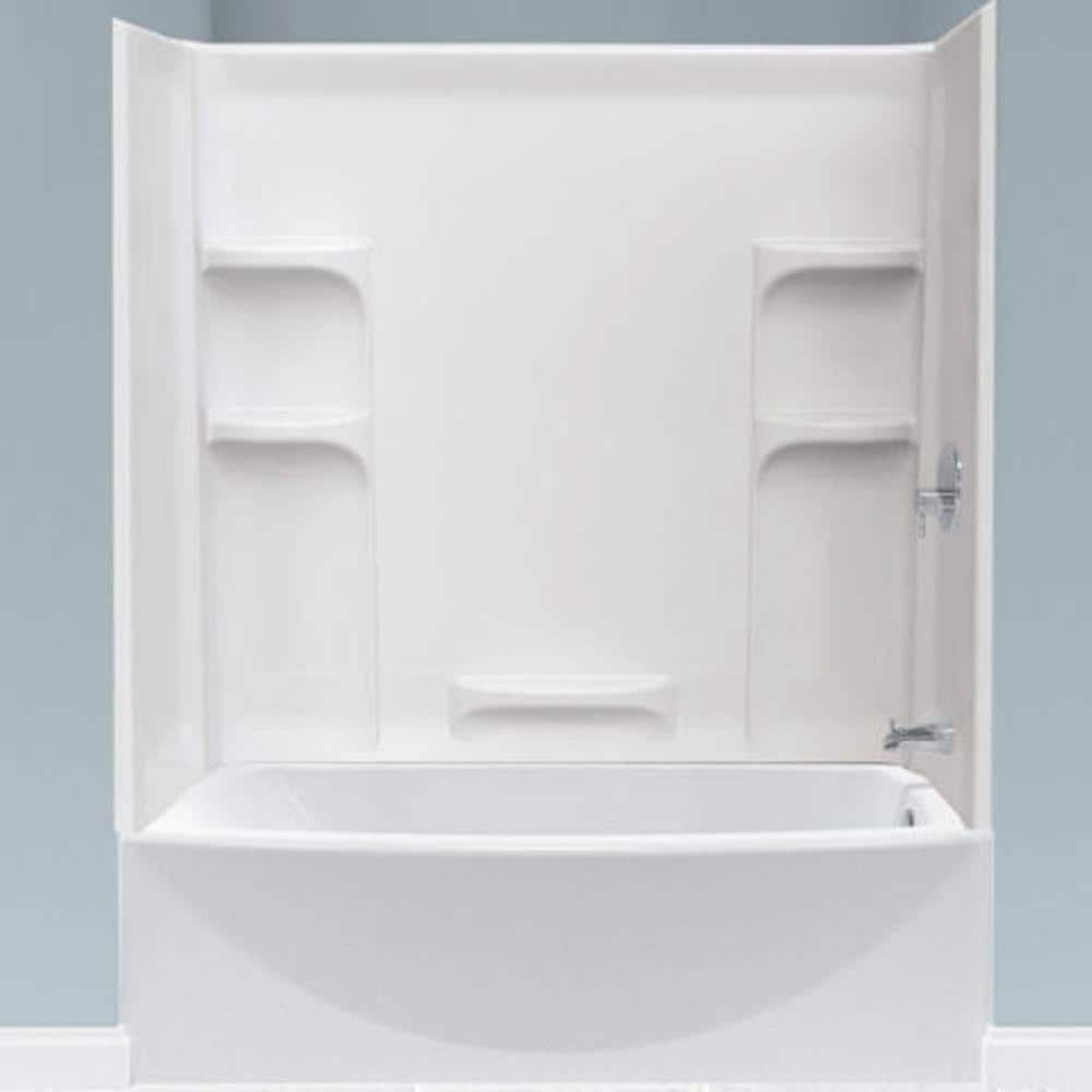 Ovation 30 in. x 60 in. x 75 in. Standard Fit Bathtub Kit with Left-Hand Dr