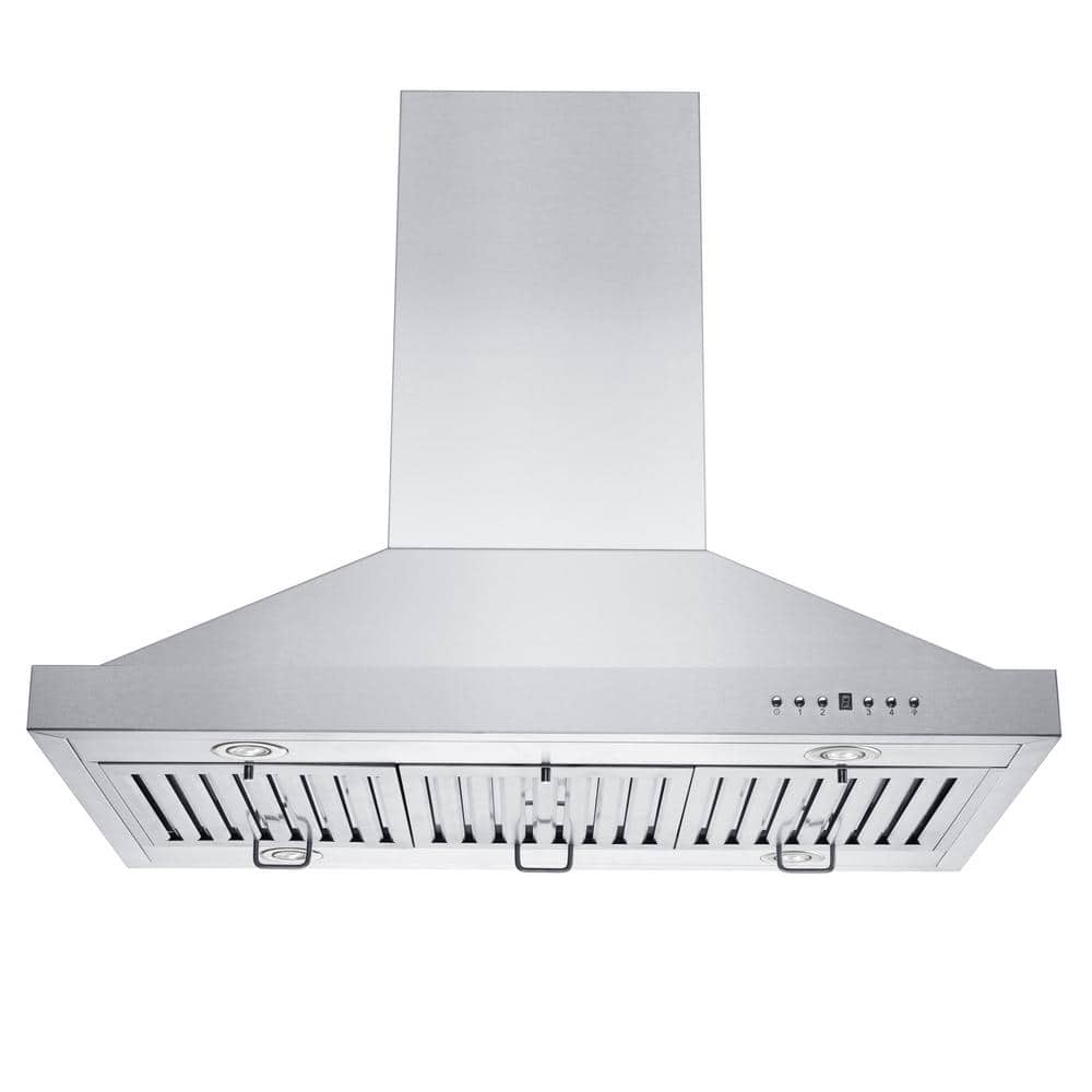 30" Stainless Steel Convertible Island Range Hood with Charcoal Filter
