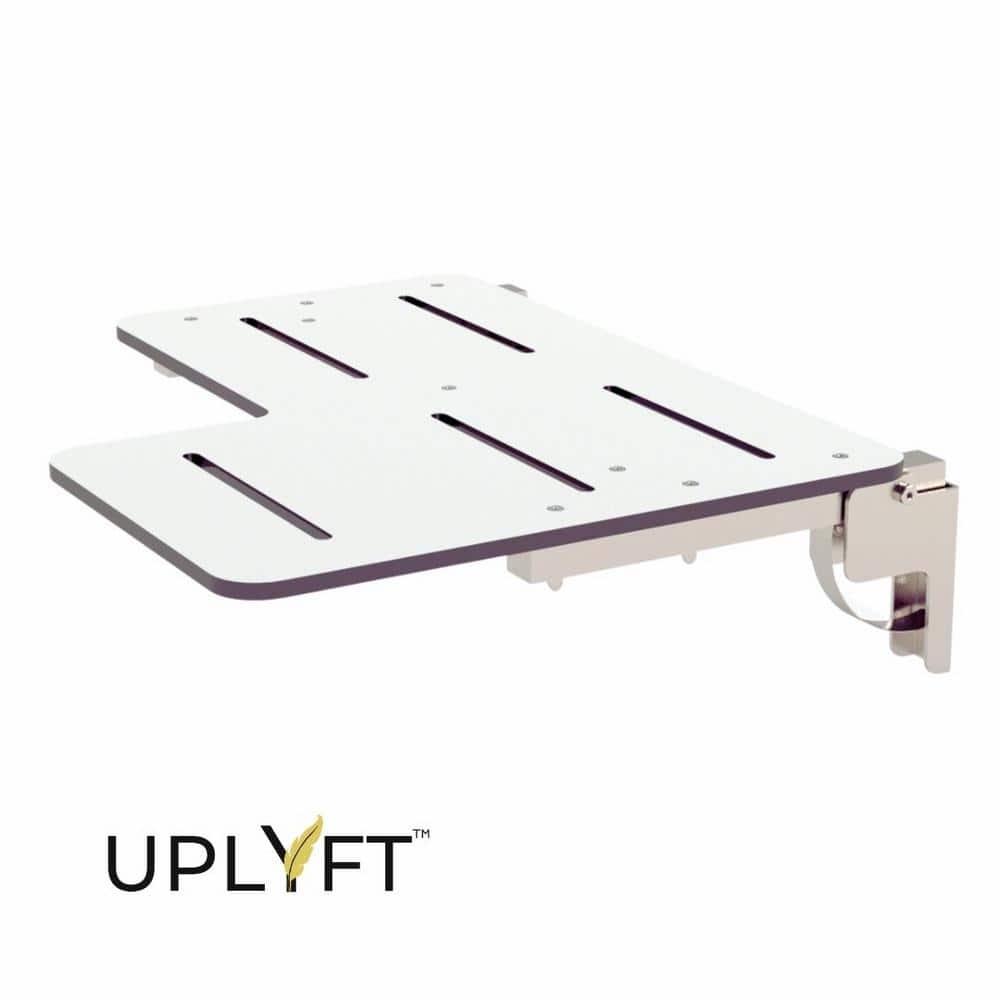 UPLYFT 32 in. Reversible LShape Wall Mount Shower Seat with Phenolic
