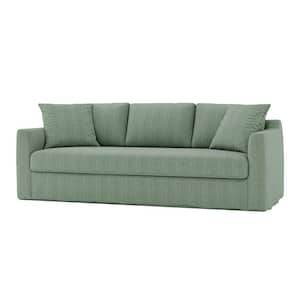 Cedric Modern 85 in. Slipcovered Sofa with Square Flange Arm-SAGE