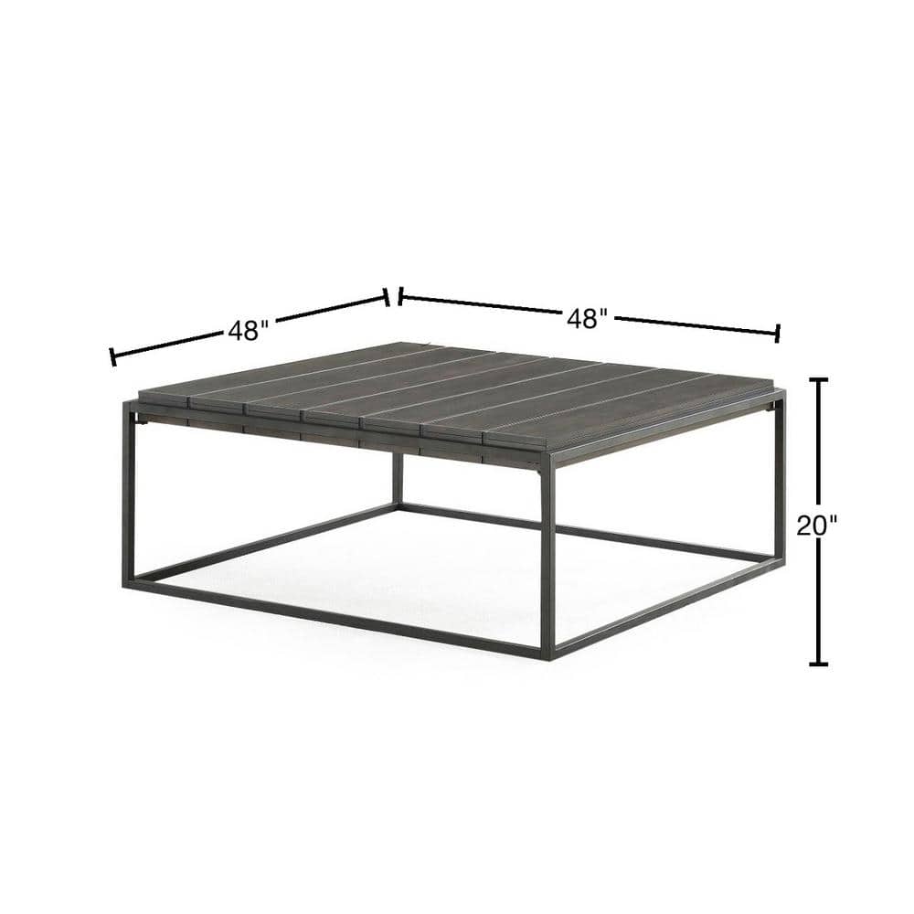 Contemporary Tekoa Square Coffee Table in Walnut & Dark Gray