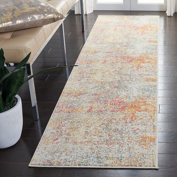 Madison Gray/Turquoise 2 ft. x 6 ft. Abstract Gradient Runner Rug