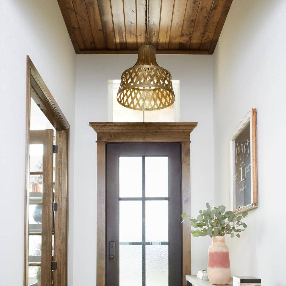 Artisan Brass Basket Cage 40W Pendant Light