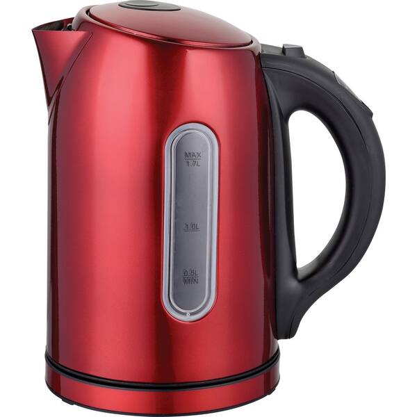 OVENTE 7.1-Cup Red Stainless Steel Electric Kettle Cordless Electric Kettle with Keep Warm Function, Auto Shut-Off