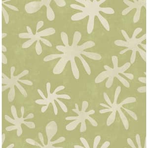 Green Sage Field of Flowers Peel & Stick Wallpaper Sample