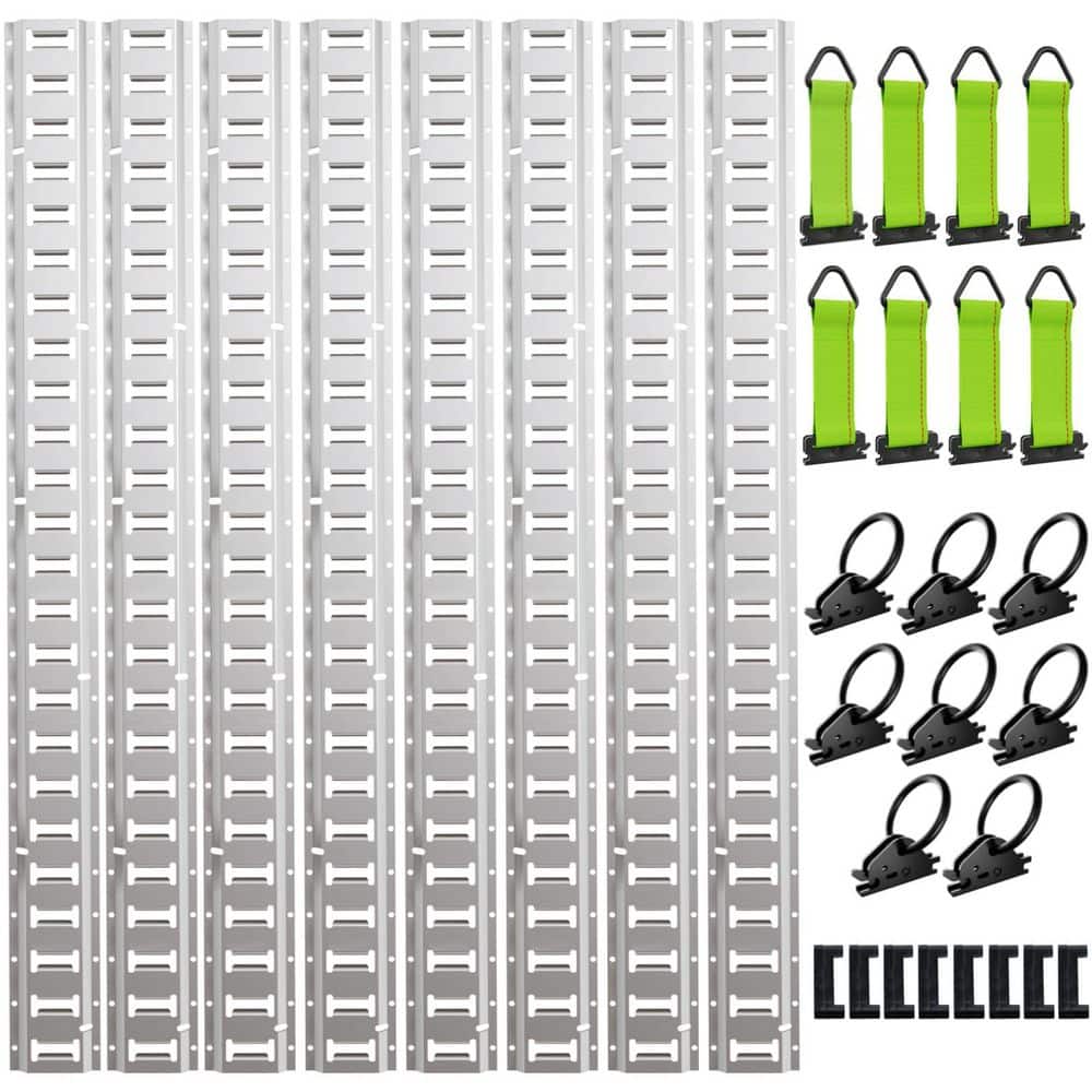 32-Piece 4ft Steel E-Track Tie-Down Rail Kit with O-Ring Anchors and D-Ring Rope Tie-Offs for Cargo Securing price history on PriceWatchPro
