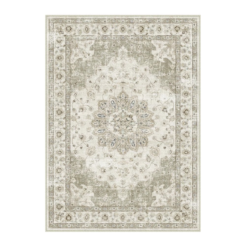 Star Dream Gray 6 ft. x 9 ft. Vintage Washable Medallion Distressed Area Rug price history on PriceWatchPro