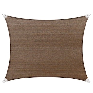 24 ft. x 20 ft. 260 GSM Reinforced (Super Ring) Brown Rectangle Sun Shade Sail