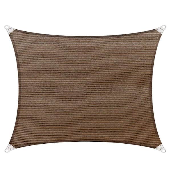 COLOURTREE 24 ft. x 20 ft. 260 GSM Reinforced (Super Ring) Brown Rectangle Sun Shade Sail