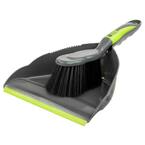 Brilliant Collection 8.5 in. Grey/Lime Dust Pan and Brush Set