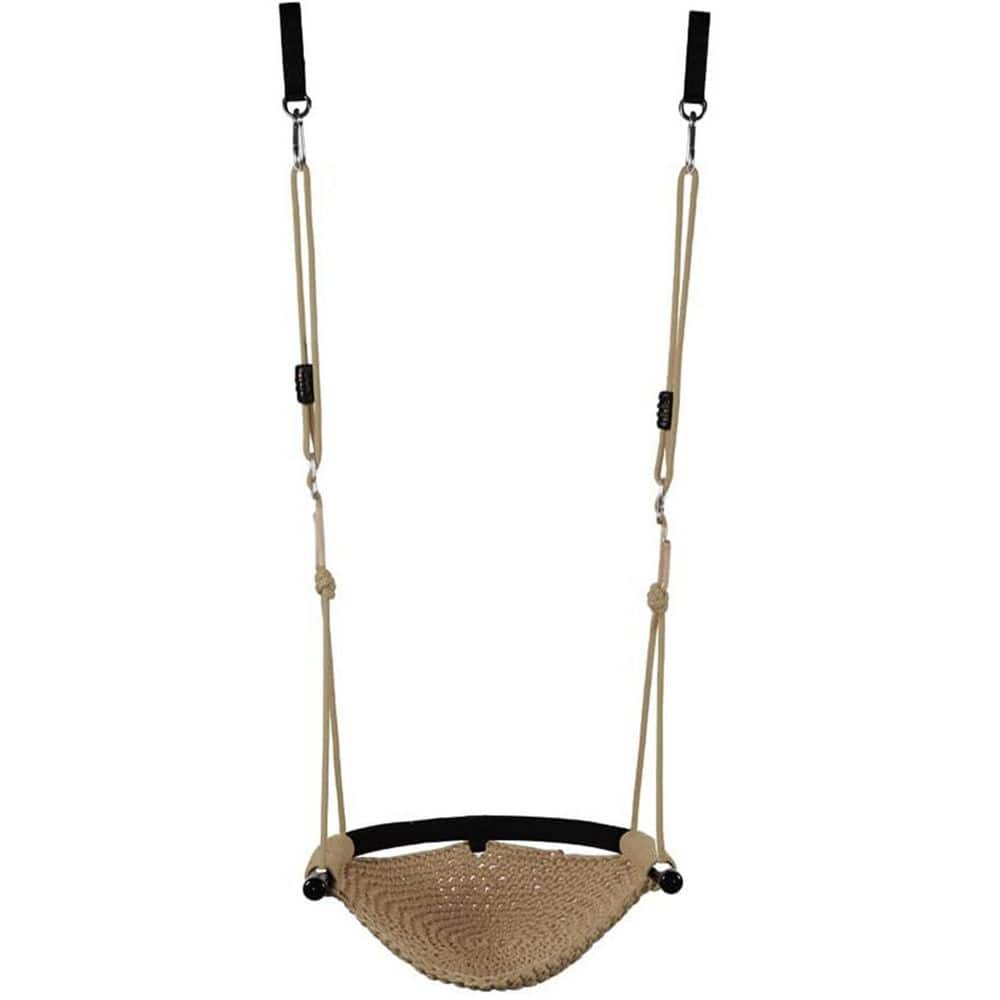 Hand-Knitting Swing Seat for Kids with Adjustable Ropes Light Brown for Indoor Outdoor Playground Backyard price history on PriceWatchPro