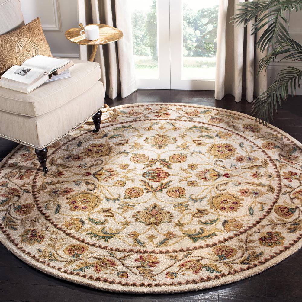 Handmade Ivory Wool Tufted 6' Round Rug