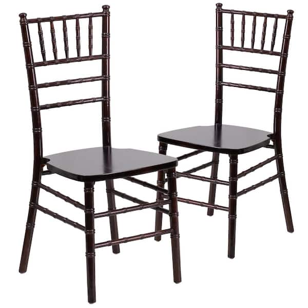 Walnut Wood Chiavari Chairs (Set of 2)