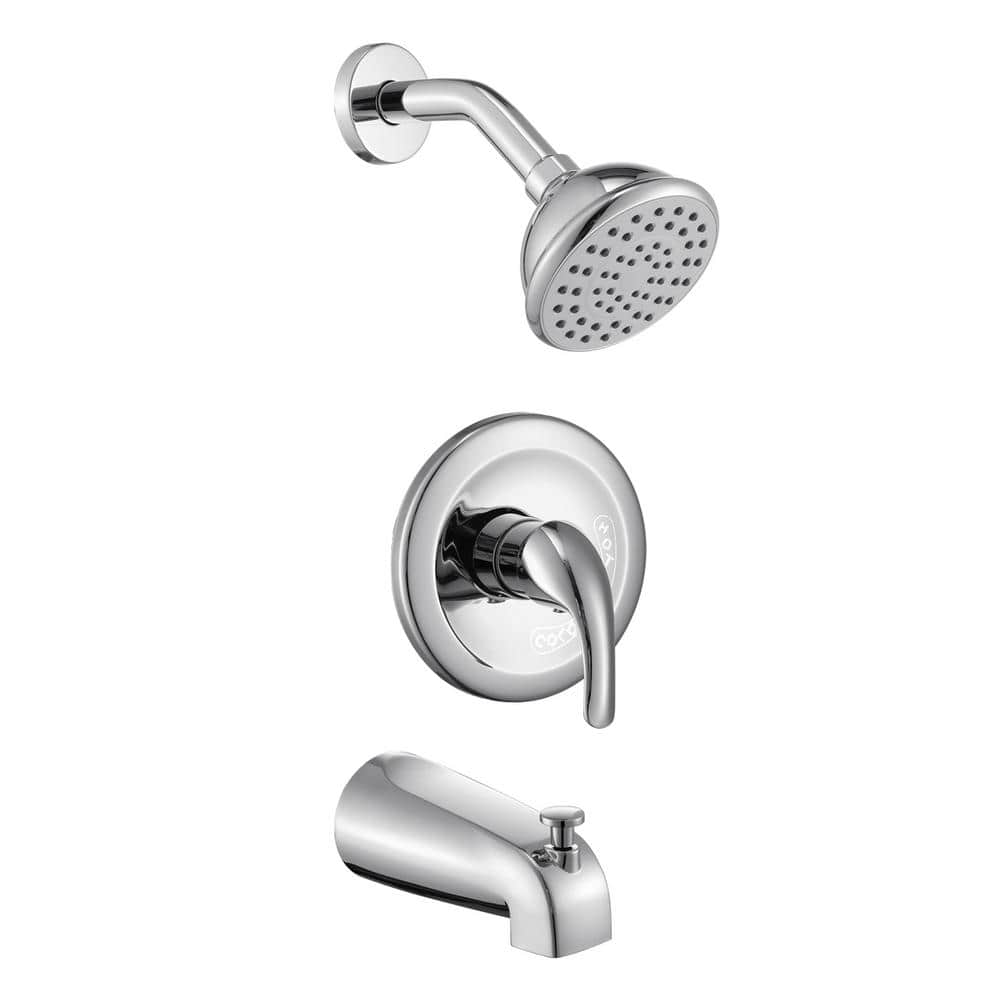 360° Adjustable Nozzle Single Handle 1 -Spray Tub and Shower Faucet 1.8 GP