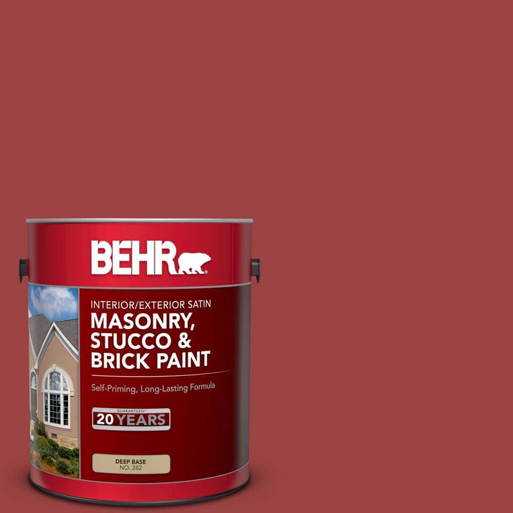 1 gal. #MQ1-10 Red My Mind Satin Interior/Exterior Masonry, Stucco and Bric