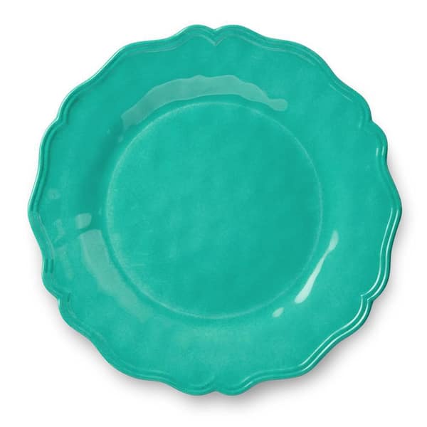 Certified International Isabella Teal Crackle Melamine Dinner Plate (Set of 4)
