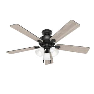 Swanson 52 in. Indoor Matte Black Ceiling Fan with Light Kit