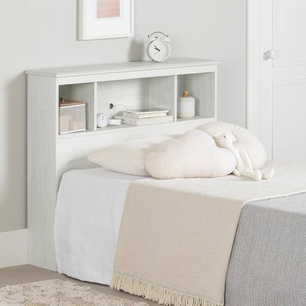 South Shore Summer Breeze Bookcase Headboard White Pine