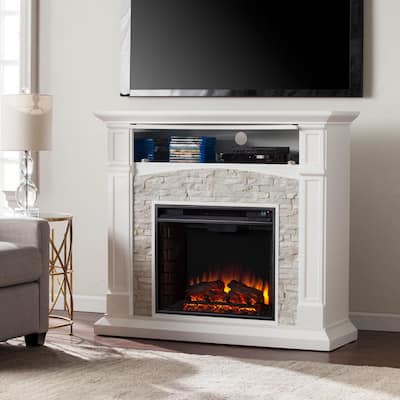 Mantel Electric Fireplaces, Electric Fireplace With Mantel Tv Stand