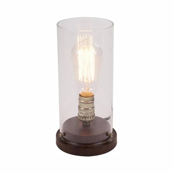 Hampton Bay 10 in. LED Faux Wood Vintage Uplight Lamp