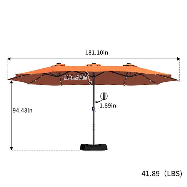 Boyel Living 15 ft. Extra-Large Outdoor Market Double-Sided
