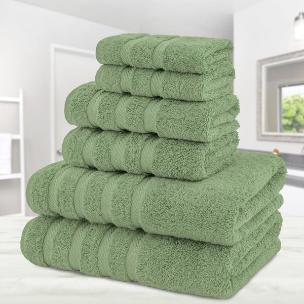 Baltic Linen Pure Elegance Turkish Cotton 6 Piece Luxury Towel Set - Sage Green