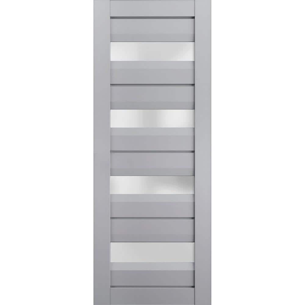 36 in. x 96 in. Solid Wood Frosted Glass Matte Grey Interior Door Slab price history on PriceWatchPro
