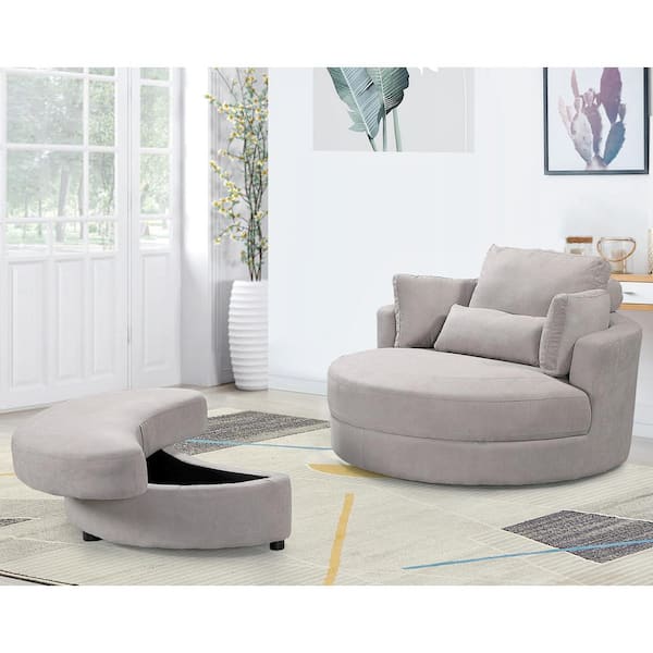 Turner cuddler swivel discount chair with storage ottoman