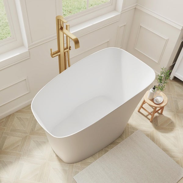 SJ STAR&JANE Verna 51 in. x 29 in. Solid Surface Freestanding