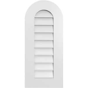 14" x 32" Round Top Surface Mount PVC Gable Vent: Non-Functional with Standard Frame