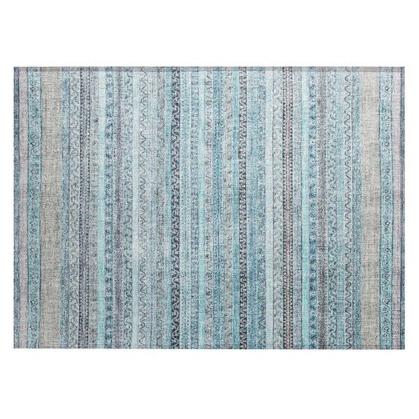 Chantille Machine Washable Indoor/Outdoor Abstract ACN2742 Turquoise 2 ft. x 3 ft. Accent Rug