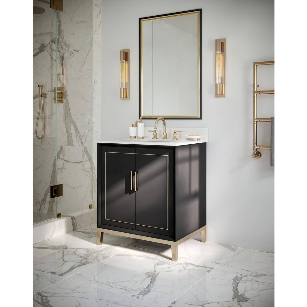 Gracie Midnight Black Single Bathroom Vanity with White Quartz Top