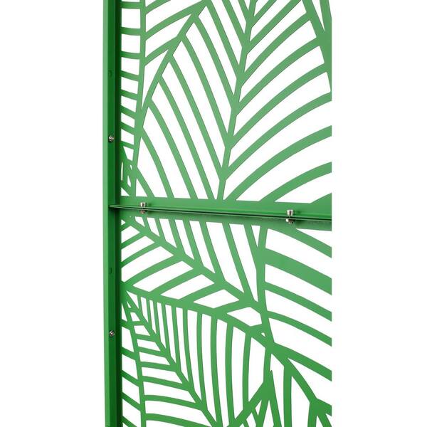6.3 ft. H x 4 ft. W Green Outdoor Privacy Fence Metal Decorative Screen Panel Freestanding Garden Fence Panels