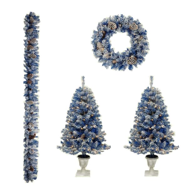 Unbranded 3 ft. Pre-lit Artificial Christmas Tree Christmas 4-Piece Set with 840 Branch Tips and 305 Warm White Lights