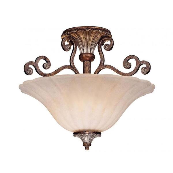 Illumine Fred 2-Light Tortoise Shell Semi Flush Mount